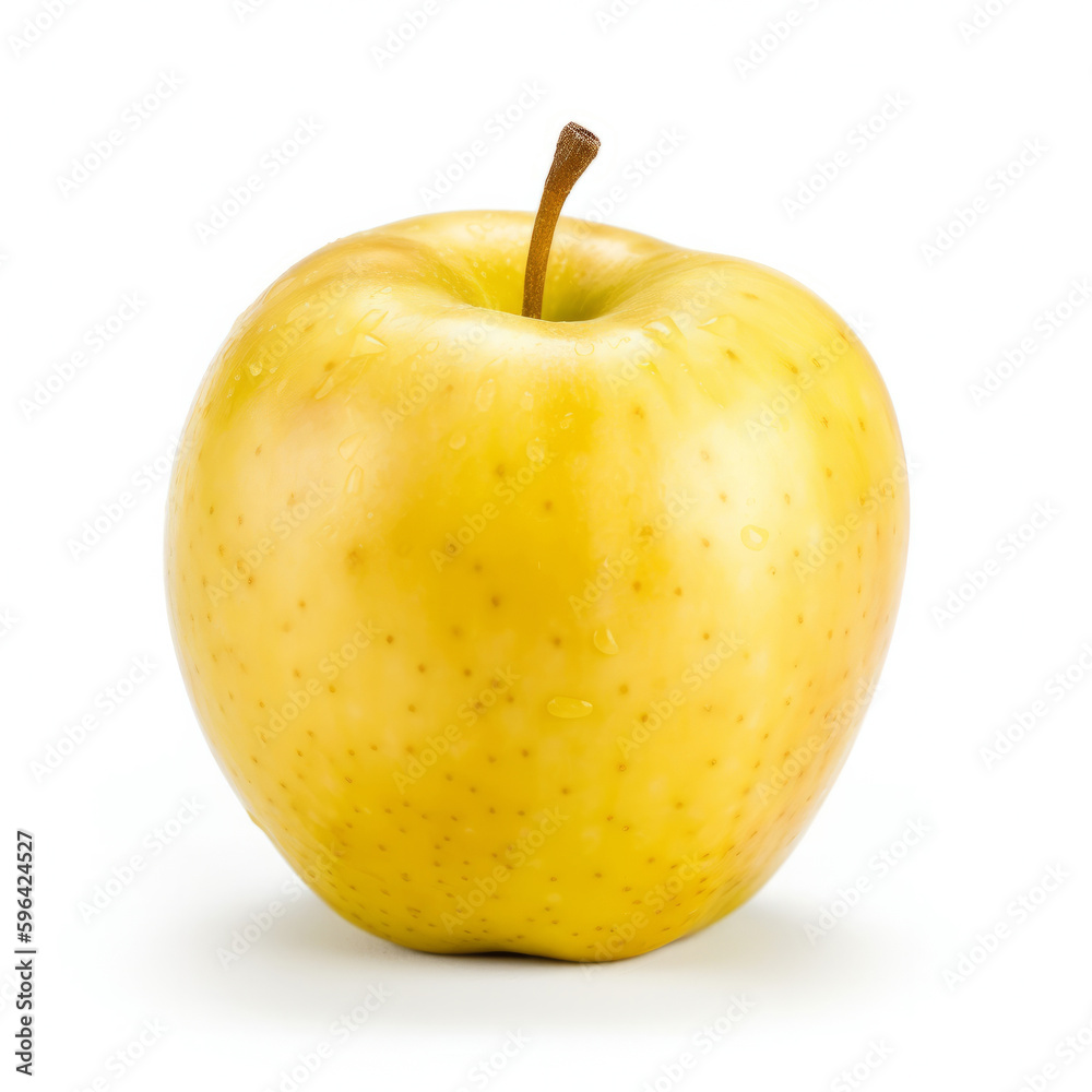 Yellow apple isolated. Illustration AI Generative. Yellow apple isolated. Illustration AI Generative.