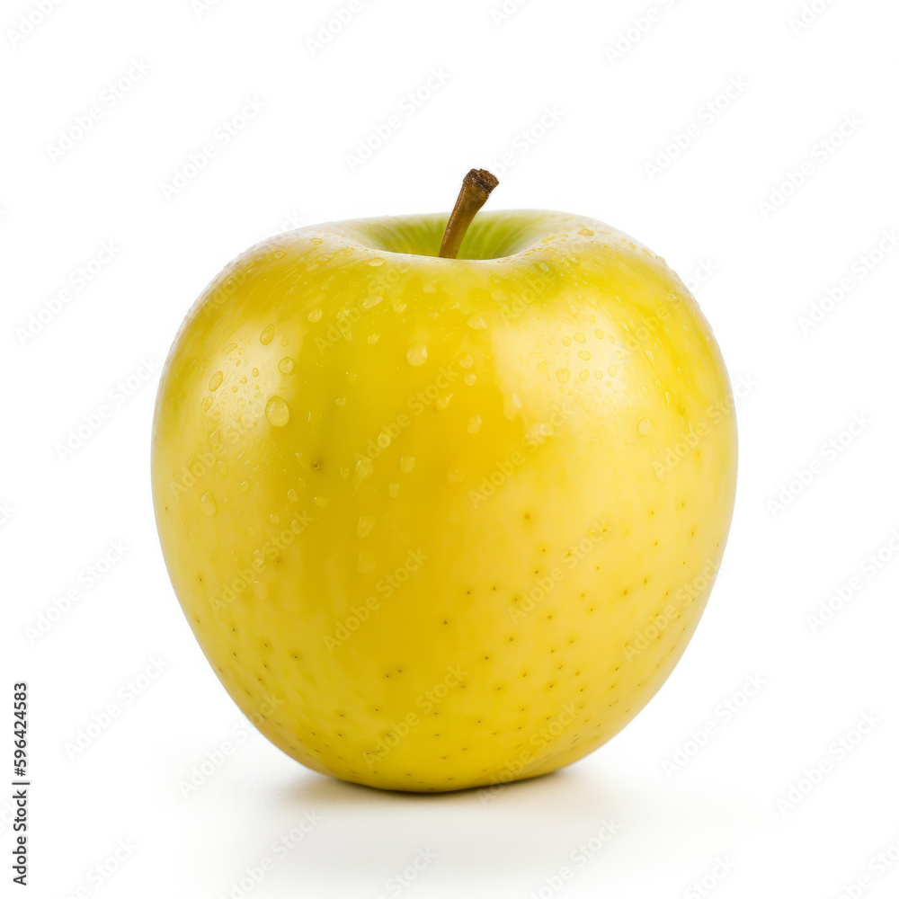 Yellow apple isolated. Illustration AI Generative. Yellow apple isolated. Illustration AI Generative.