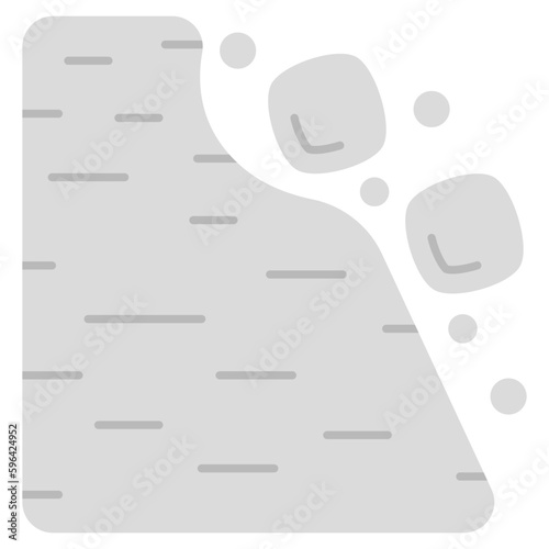 A flat design icon of landslide 