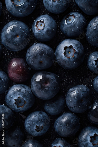 Blueberry background. Illustration AI Generative.