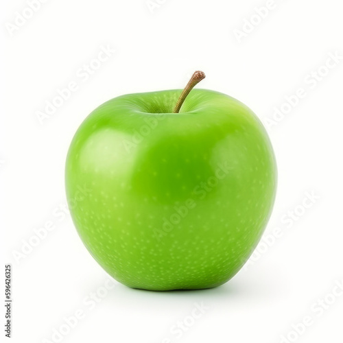 Green apple isolated. Illustration AI Generative