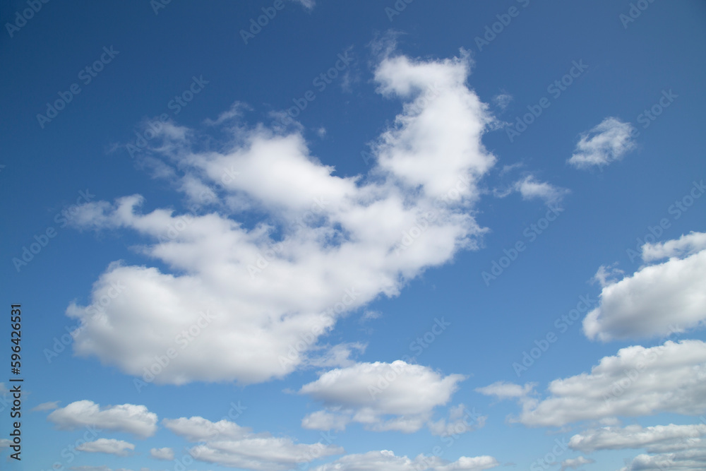 Blue sky with clouds.Sky background with summer clouds.