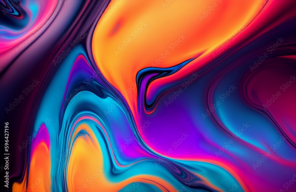 Colorful fluid abstract (Generative AI) - obrazy, fototapety, plakaty 