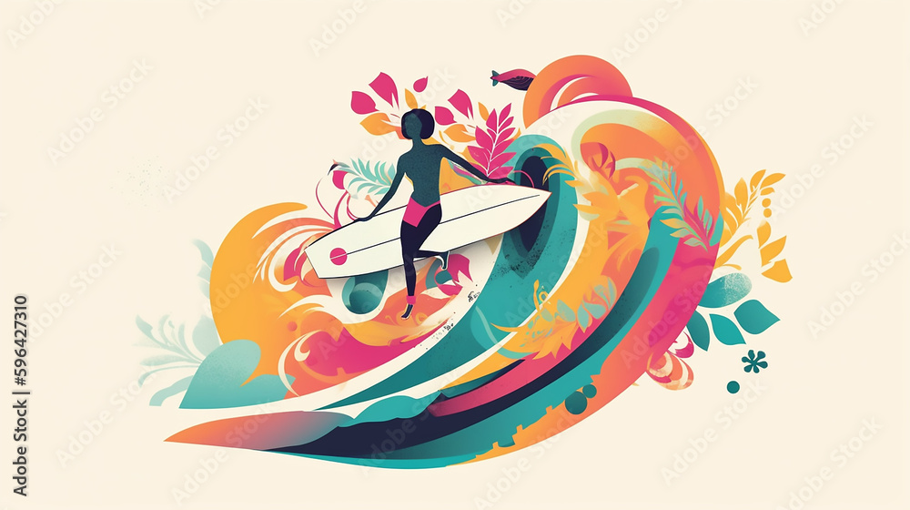 Summer Surfer Vector Illustration