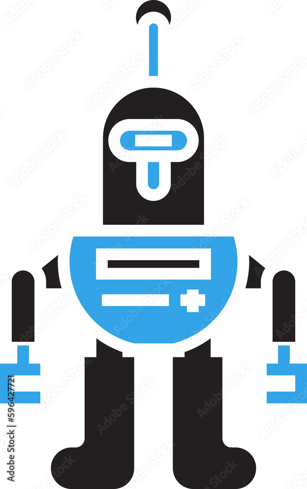 Obraz premium robot cartoon character illustration