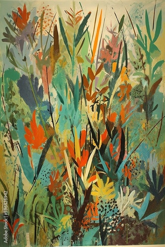 Beautiful abstract painting, image created with generative ai