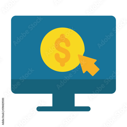 pay per click flat icon, advertising vector, ppc symbol 