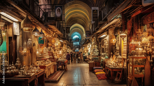 Grand Bazaar Istanbul, Turkey.  Generated AIGenerated AI © bahadirbermekphoto