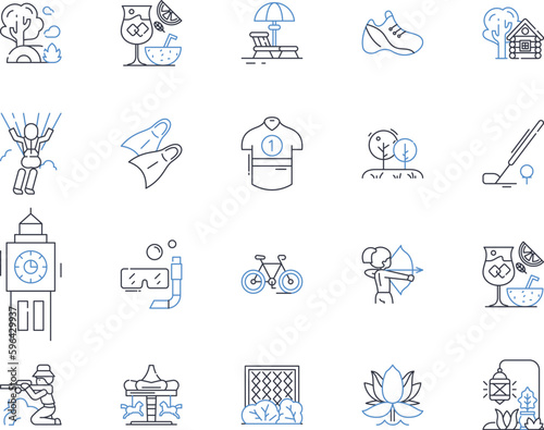 Wine tasting line icons collection. Vino, Tannin, Bouquet, Aroma, Grape, Terroir, Swirl vector and linear illustration. Sip,Finish,Oak outline signs set Generative AI