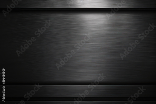 Black Dark Gray Brushed Metal, Polished Aluminum Steel Grunge Texture Background, created with Generative AI