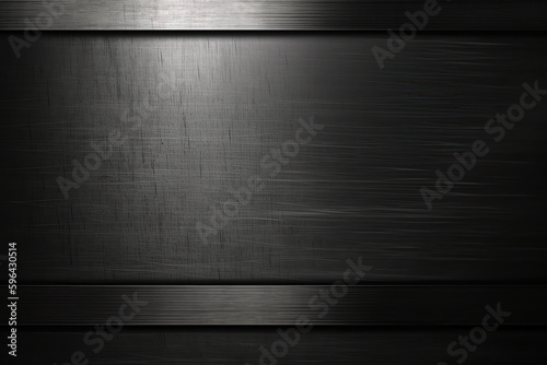 Black Dark Gray Brushed Metal, Polished Aluminum Steel Grunge Texture Background, created with Generative AI