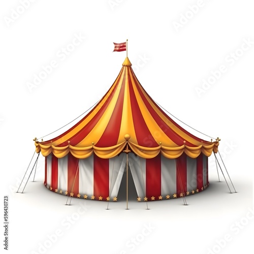 circus tent isolated on white, generated Ai