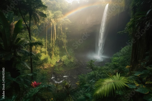 The Splendor of a Beautiful Waterfall Through Generative AI