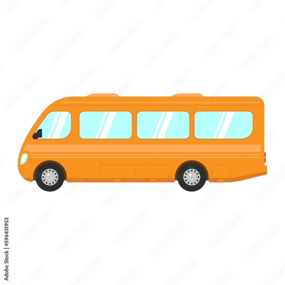 Bus icon. Color silhouette. Side view. Vector simple flat graphic illustration. Isolated object on a white background. Isolate.