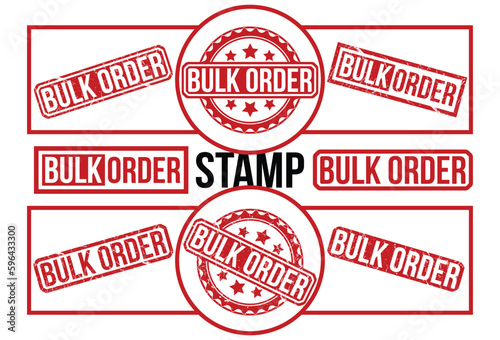 Bulk Order rubber stamp vector illustration on white background. Bulk Order rubber stamp set.