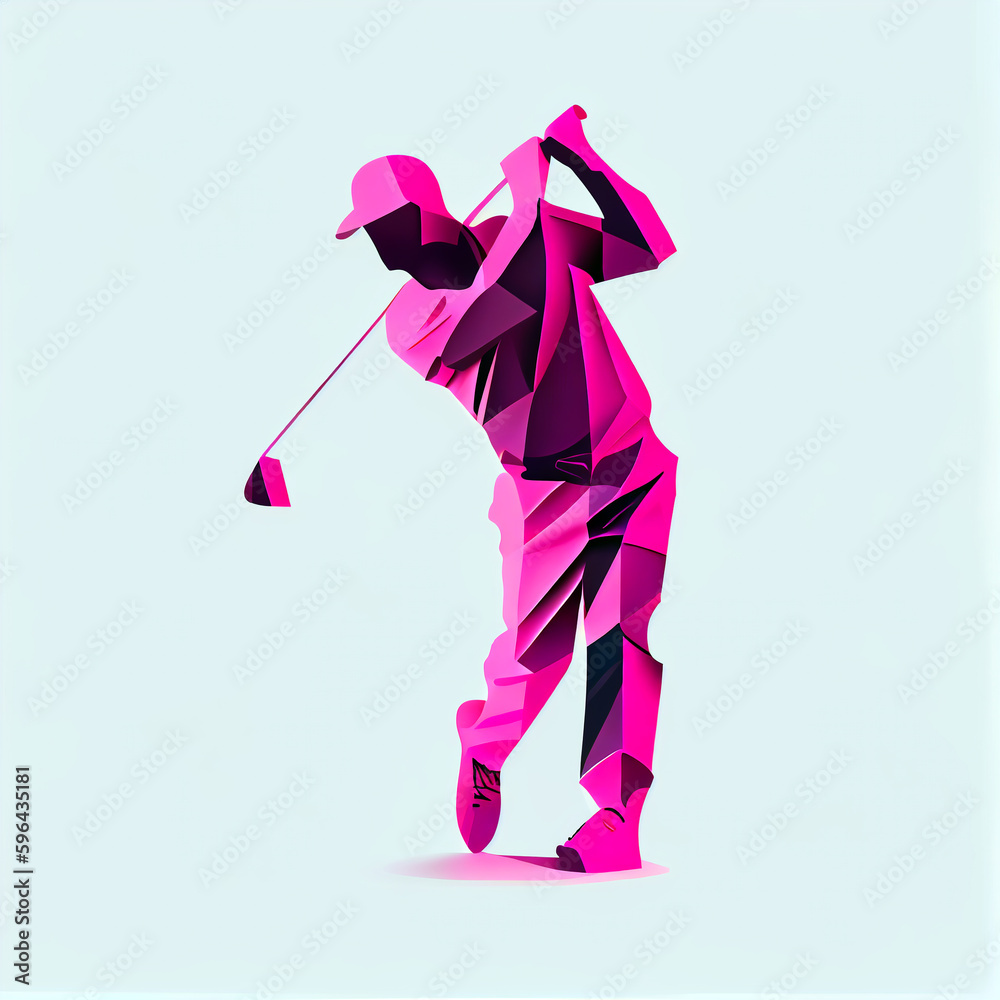 silhouette Golfer illustration vector , generative ai silhouette Golfer illustration vector , generative ai