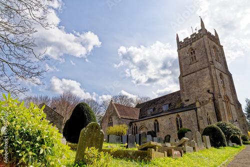 All Saints Church in the Village of Nunney - Somerset, England photo
