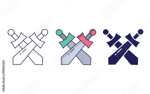 Broad Swords Crossed vector icon