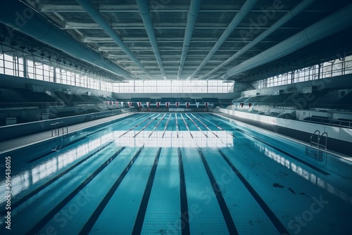 Olympic-sized swimming pool. Generative AI