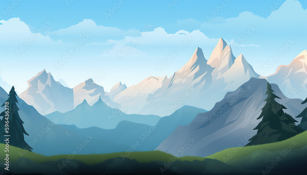 Mountains Game Background, Gamedesign texture, asset, sprite, created with Generative AI