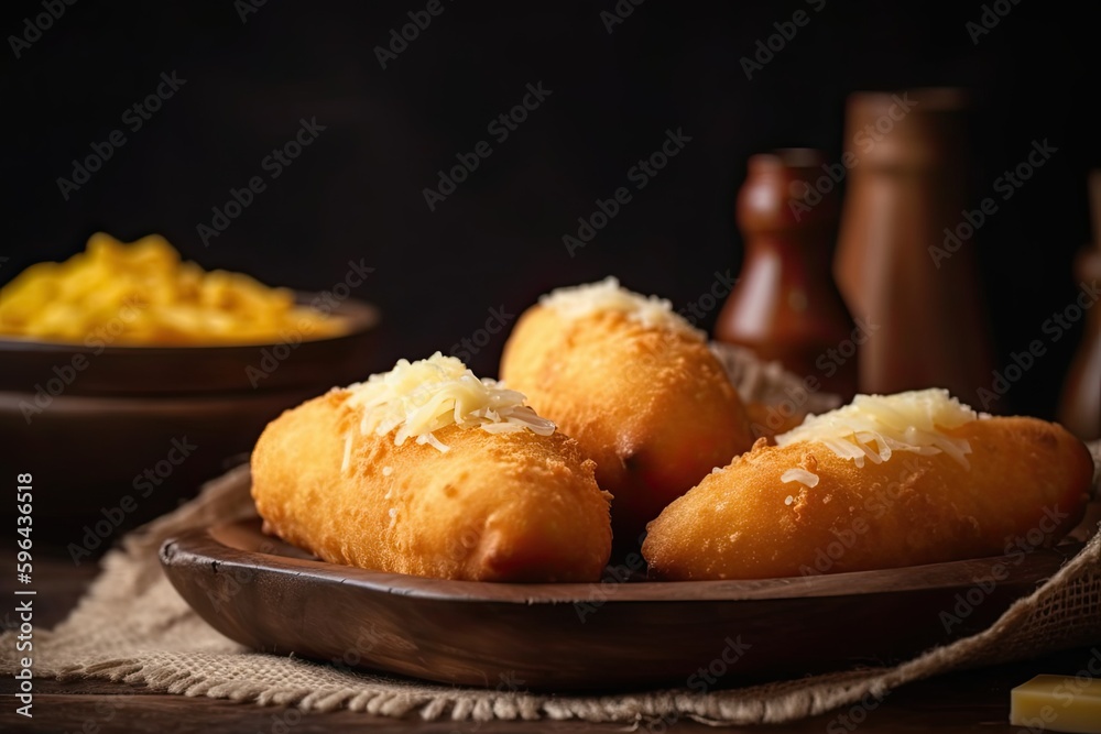 Deliciously Unhealthy Brazilian Pastel - Fried Snack Traditional View, with Copy Space: Generative AI