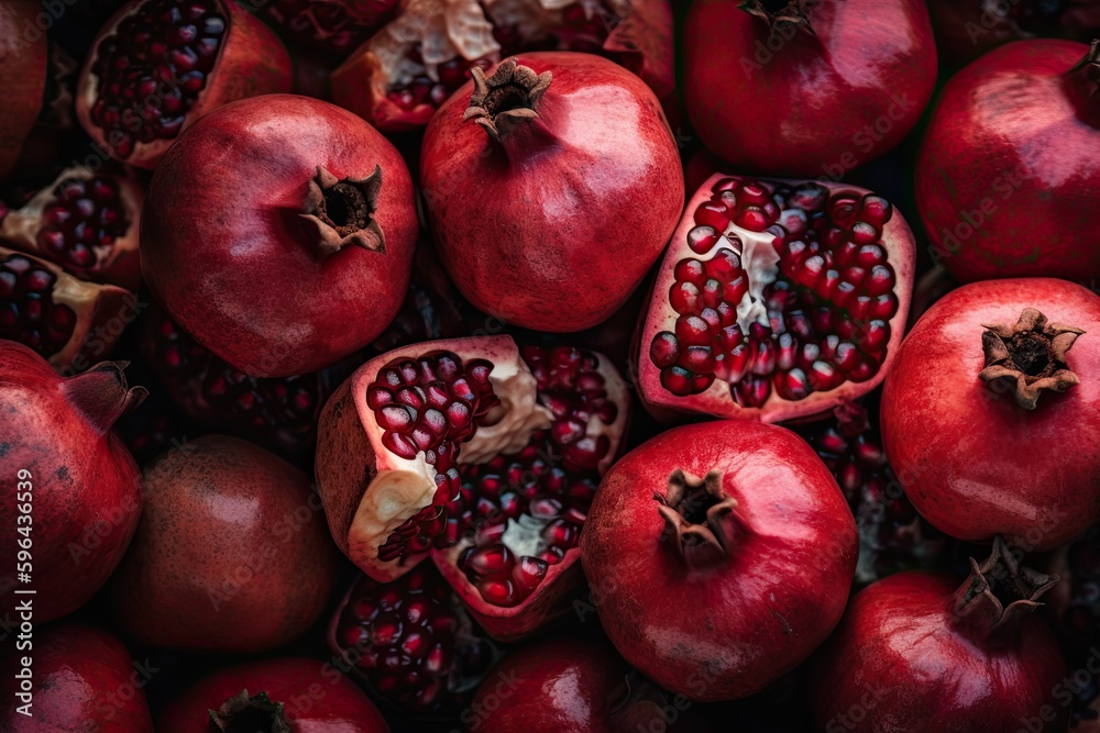 Fresh, Juicy Red Pomegranate Grain Wallpaper Texture - An Inviting & Healthy Natural Background: Generative AI Fresh, Juicy Red Pomegranate Grain Wallpaper Texture - An Inviting & Healthy Natural Background: Generative AI