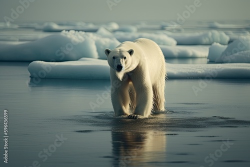 The Unthinkable Reality: Polar Bear in Peril - The Danger of Our Climate Crisis in the Arctic: Generative AI © AIGen