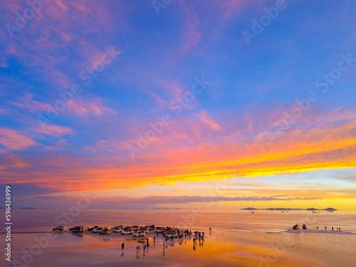 Canvastavla infinity sunset uyuni salar