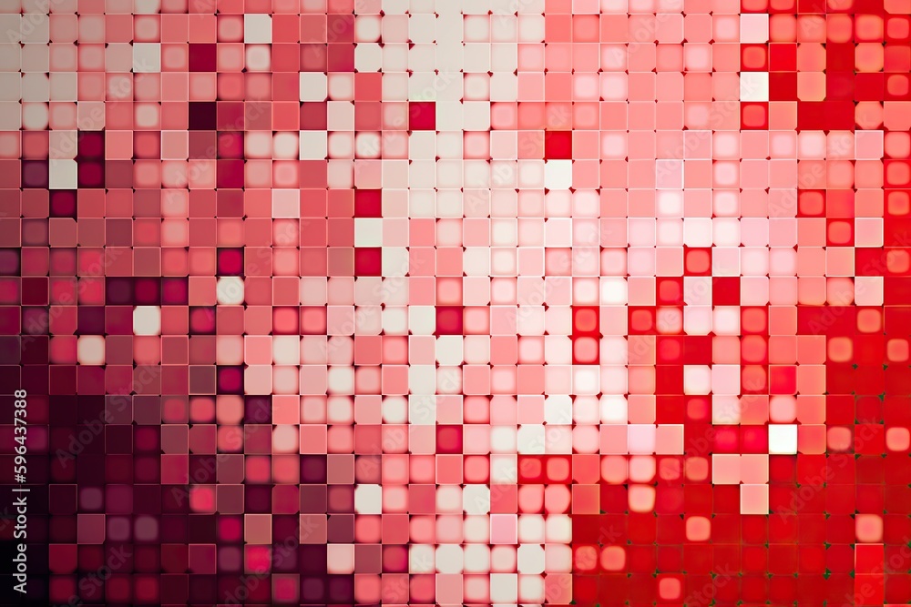 Fototapeta premium Red geometric square background created by Generative AI
