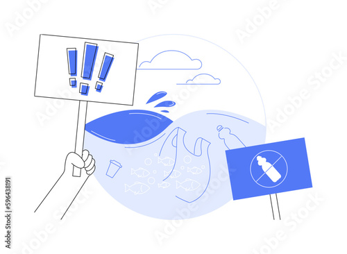 Plastic pollution abstract concept vector illustration.