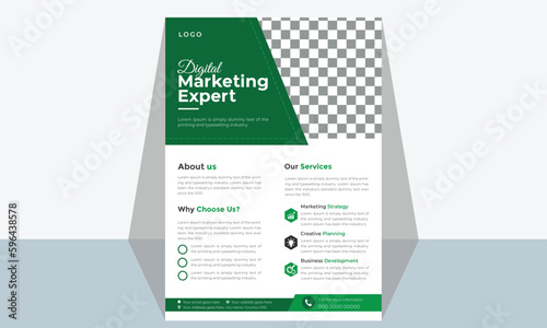 design template flyer template design business layout vector brochure illustration, management booklet advertising creative marketing simple poster Newsletter Green color