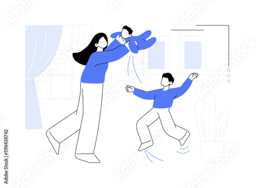 Single parent abstract concept vector illustration.