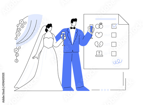 Marital status abstract concept vector illustration.