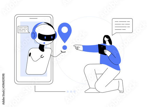 AI in travel and transportation abstract concept vector illustration.