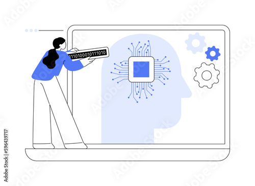 Artificial intelligence abstract concept vector illustration.