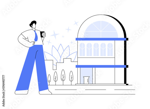 Design hotel abstract concept vector illustration.