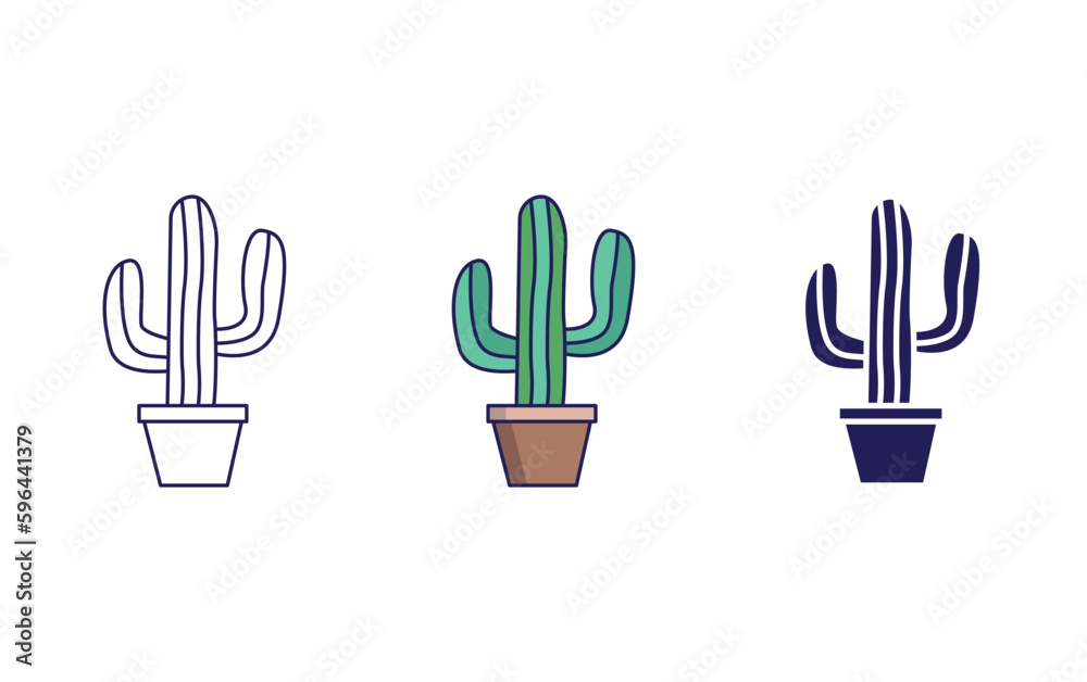 Obraz premium Cactus vector icon
