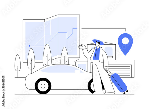 Road trip abstract concept vector illustration.