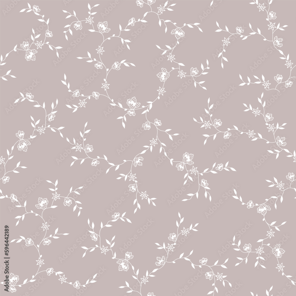seamless pattern of flowers, branches and leaves seamless pattern of flowers, branches and leaves