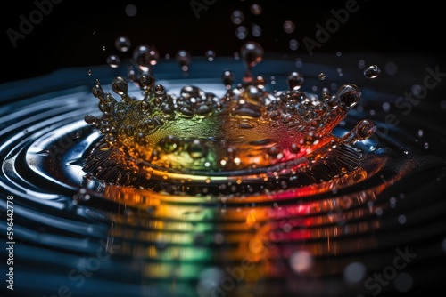 Generative AI Artistry: A Water Droplet Creates Ripples in Calm Water