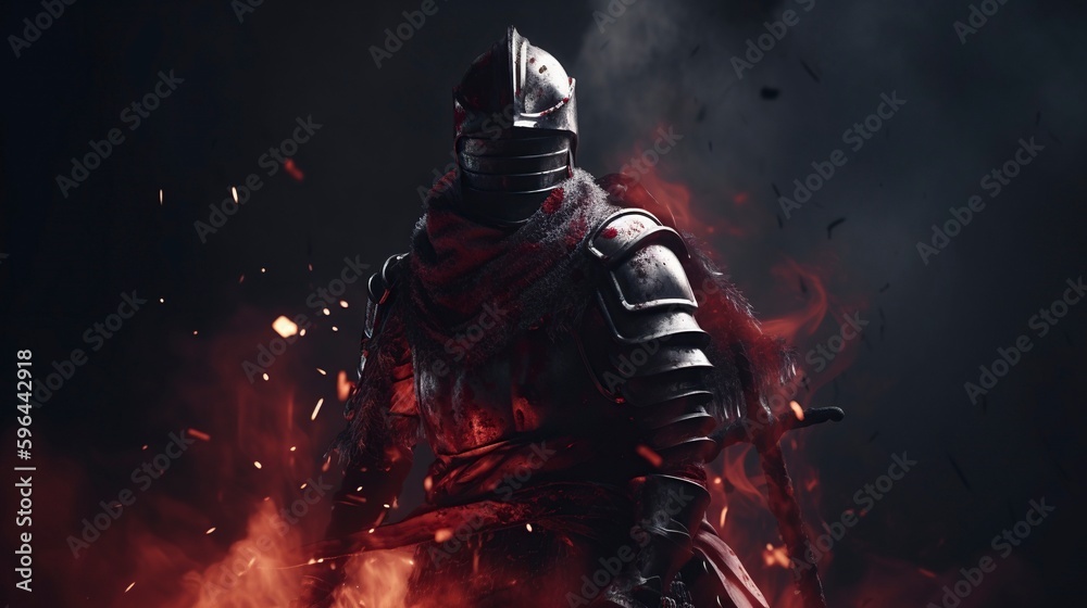 Naklejka premium Knight, Generative AI, Illustration