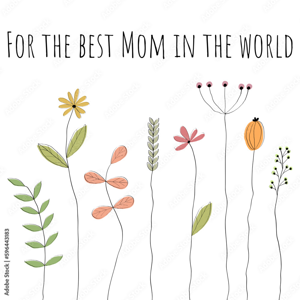 Vetor do Stock For the best Mom in the world Schriftzug in