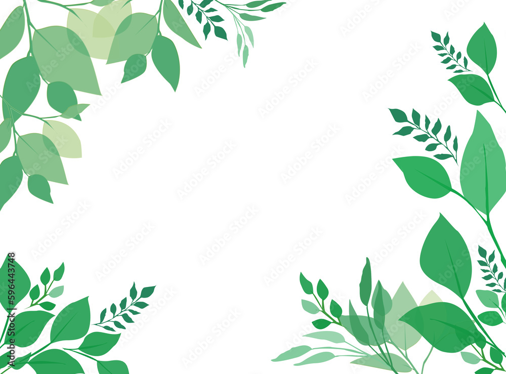 green leaves frame green leaves frame