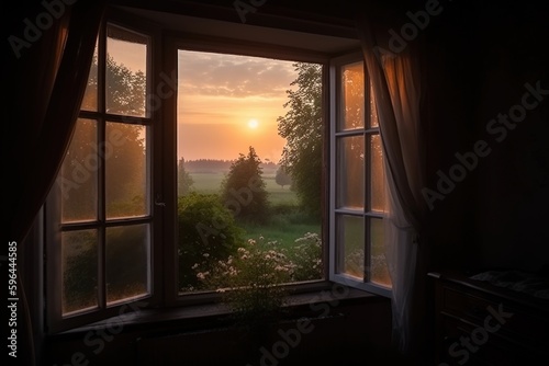 view from the window of an old house