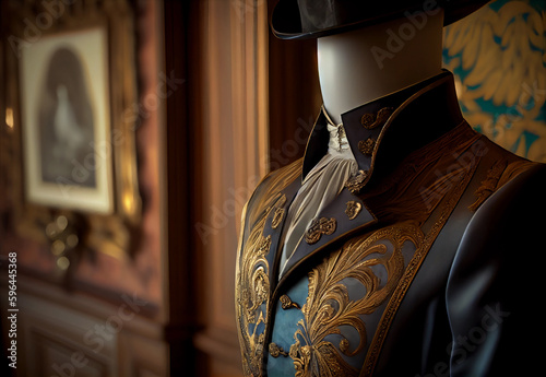 men costume of the 18th century in a historical interior. ai generated photo