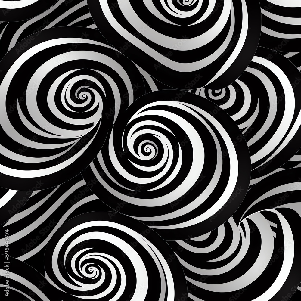 Monochrome spiral abstract design