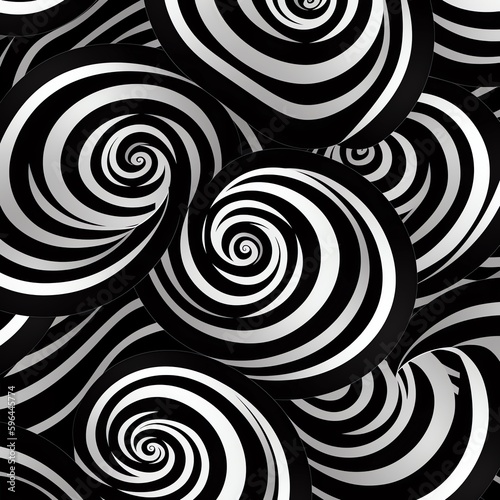 Monochrome spiral abstract design