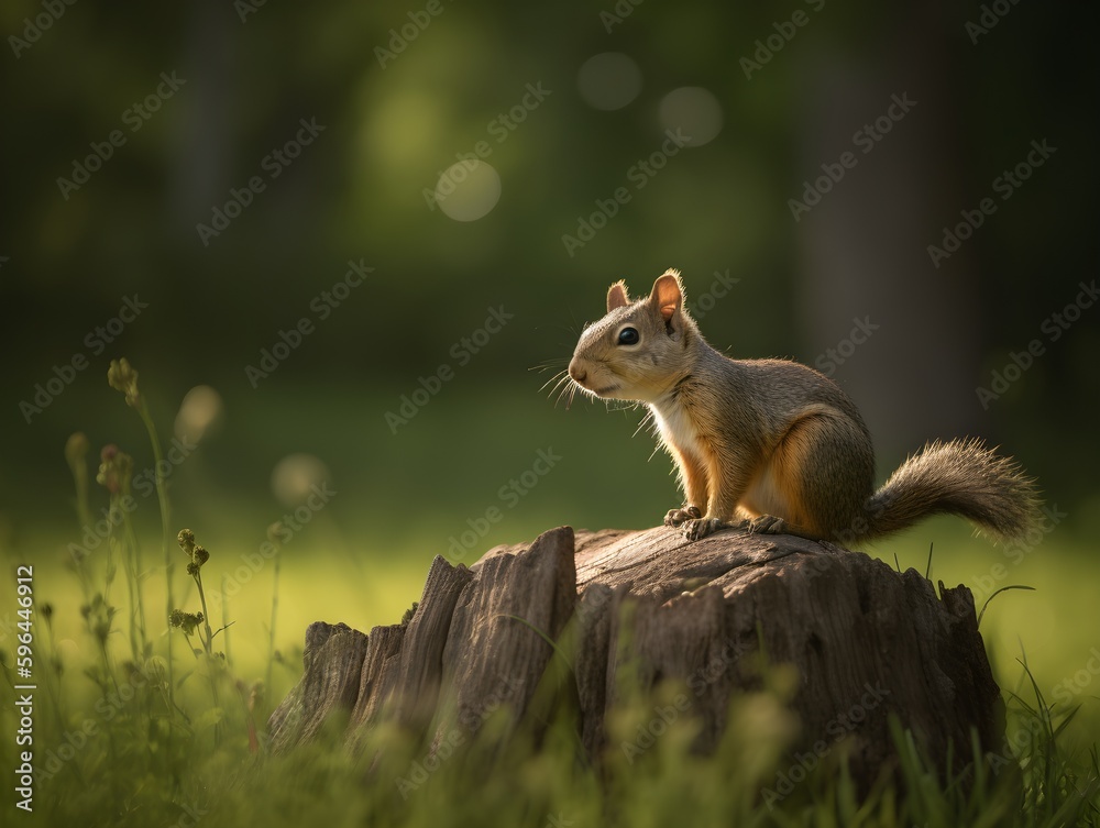 Obraz premium squirrel on a tree (Generative AI)