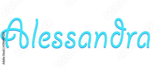 Alessandra - light blue color - female name - sparkles - ideal for websites, emails, presentations, greetings, banners, cards, books, t-shirt, sweatshirt, prints