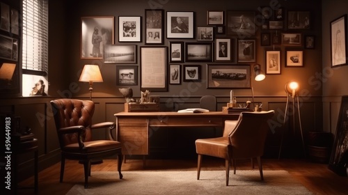 A cozy study room with a vi...